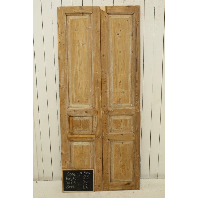 Rustic European Late 19th Century Double French Doors - a Pair For Sale - Image 3 of 5