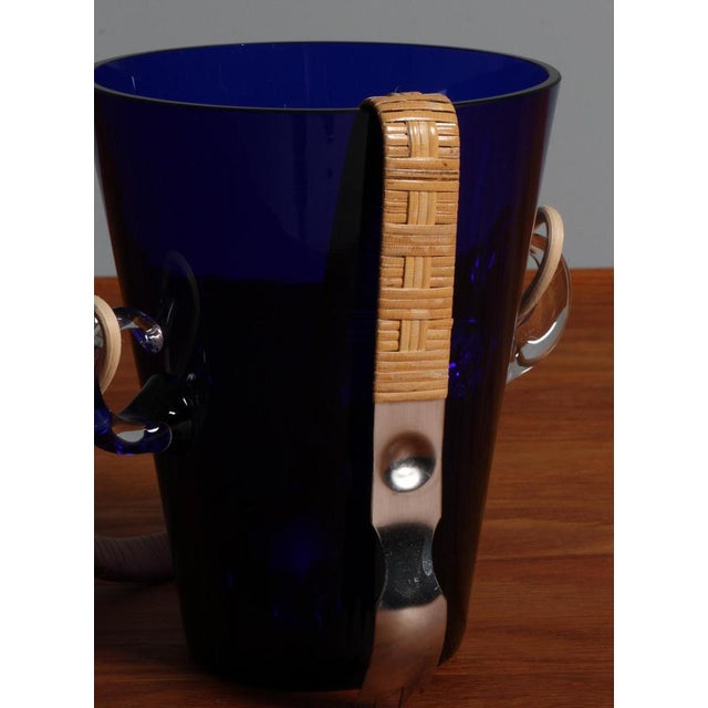 1960s Ice Bucket in Glass & Cane from Holmegaard, 1960s For Sale - Image 5 of 7