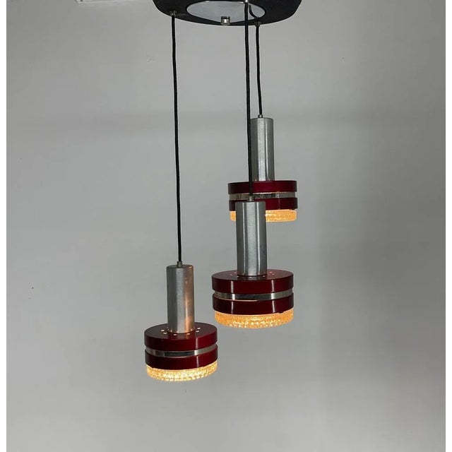 Italian Metal & Glass Cascade Pendant, 1960s For Sale - Image 3 of 8