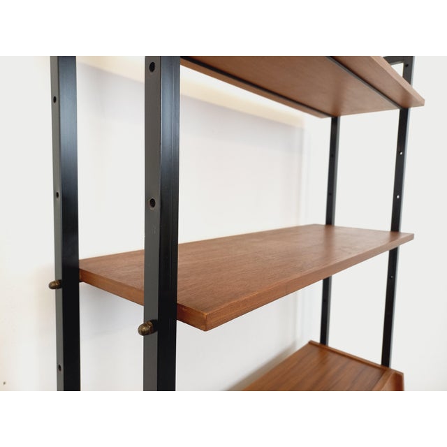 Vintage Modular Secretary Desk Bookcase in Teak and Metal, 1970s For Sale - Image 13 of 18