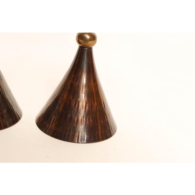 Set of Three Memphis-Style Vintage Graduated Brass Candlesticks by Rosenthal Netter For Sale - Image 12 of 14