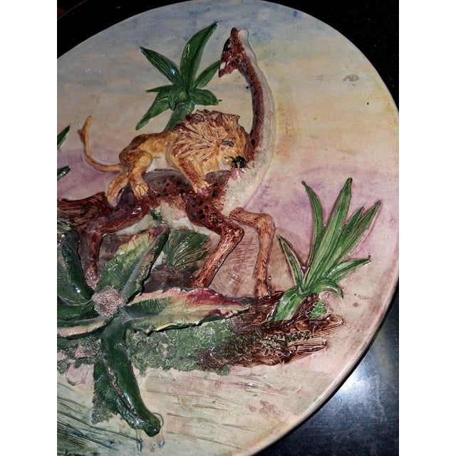 1950s Large Ceramic Wall Platter with Relief Decoration, 1950s For Sale - Image 5 of 7