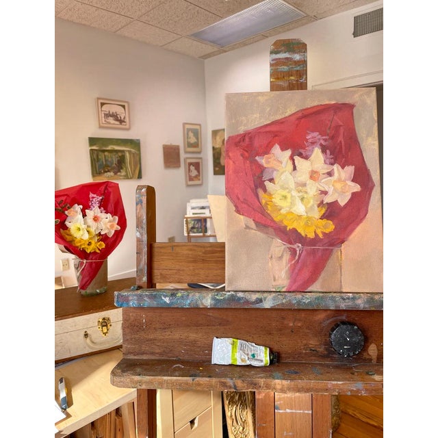 Michelle Farro Spring Flowers Botanical Still Life Oil Painting by Michelle Farro For Sale - Image 4 of 6