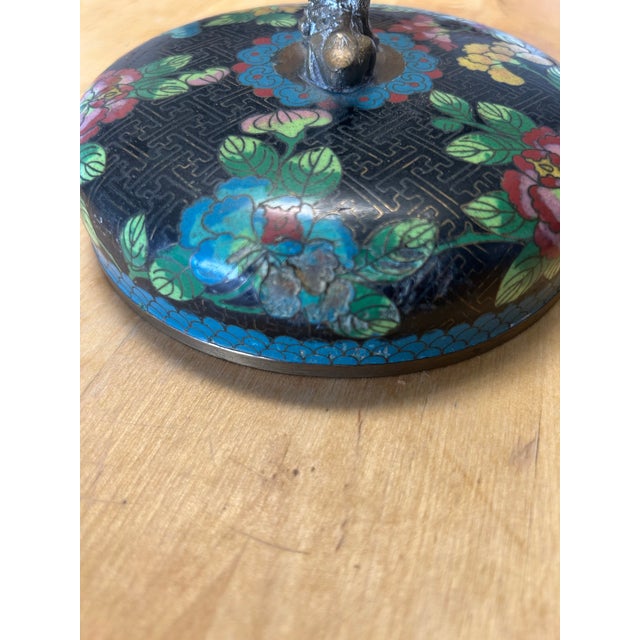 Antique Cloisonné Tea Caddy For Sale - Image 10 of 11