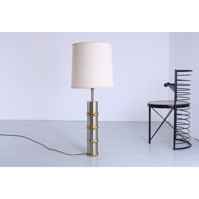 Metal Steel and Brass Floor Lamp from Laurel, 1970s For Sale - Image 7 of 17