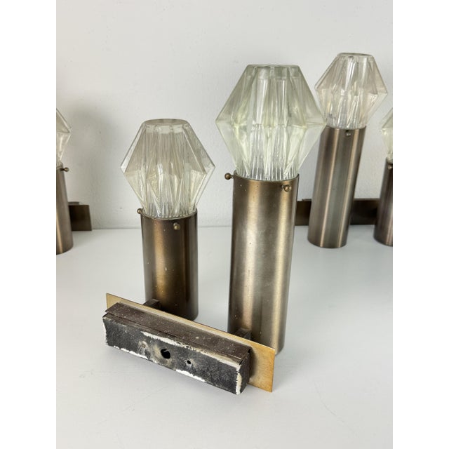 2-Light Wall Lamps, Italy, 1970s, Set of 4 For Sale - Image 9 of 12