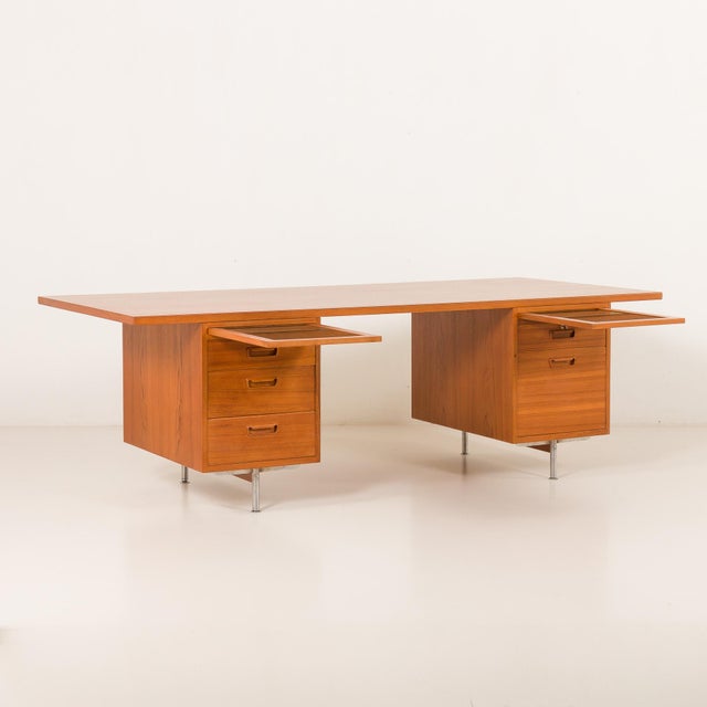 Mid-Century Modern Large Mid-Century Modern Danish Executive Desk in Teak, 1970s For Sale - Image 3 of 18