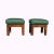 Hollywood Regency Bielecky Brothers Vintage Upholstered and Cane Ottomans For Sale - Image 3 of 6