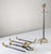 Brutalist fireplace tool set consisting of a stand and four tools, designed and hand-wrought by David Marshall during the...