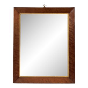 English Rectangular Mirror With Maple and Giltwood Frame (H 20 7/8 X W 16 3/4)