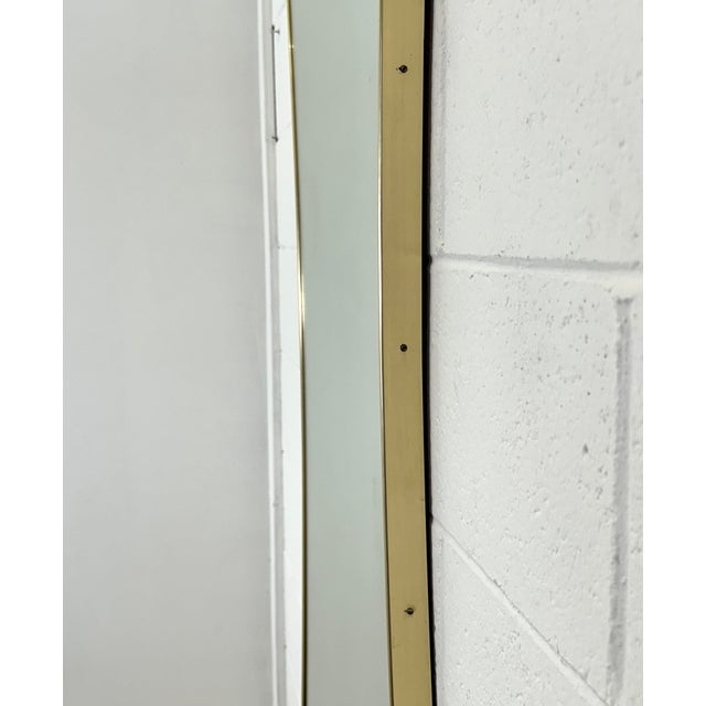 Shaped Brass Mirror, 1950s For Sale - Image 9 of 13