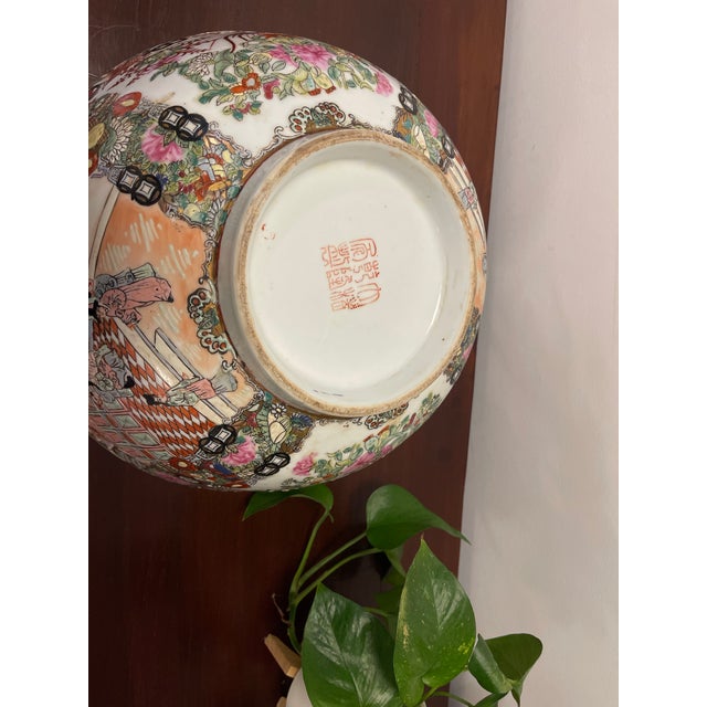 Giant 19th Century Chinese Famille Rose Punch Bowl - "Kezi Tu" Theme With Qianlong Mark For Sale In Los Angeles - Image 6 of 7