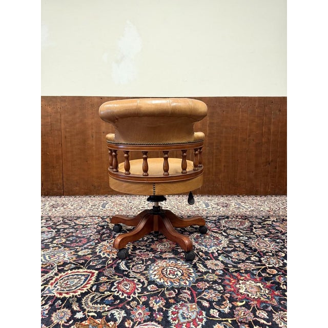 English Chesterfield Desk Chair For Sale - Image 4 of 8