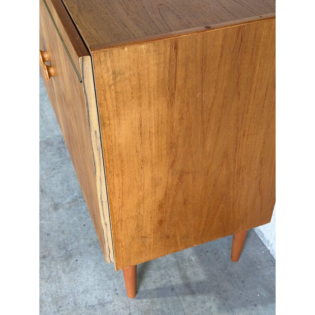 Brown Vintage Danish Modern Teak Storage Cabinet Credenza on Tapered Legs For Sale - Image 8 of 8