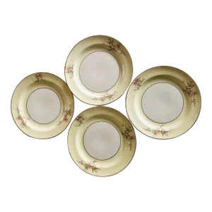 Vintage Cronin China Company Floral Design Bread Plates- Set of 4