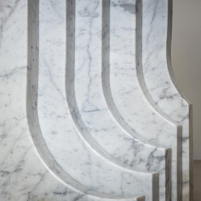 Carlo Scarpa Dining Table with White Marble Columns, attributed to Carlo Scarpa, Italy, 1970 For Sale - Image 4 of 9