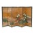 Six Panel Japanese Byobu Scenic Gold and Peony Screen For Sale