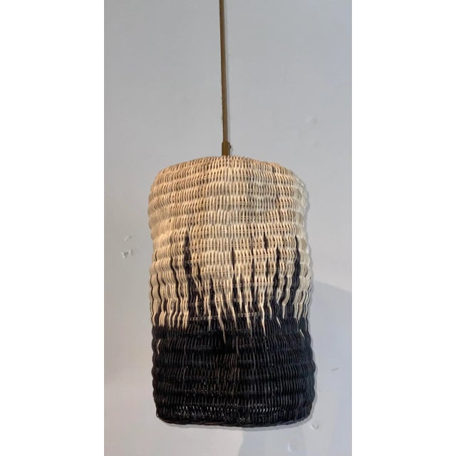 2020s Currey & Co. Organic Modern Wicker Des Panlers Pendant For Sale - Image 5 of 5