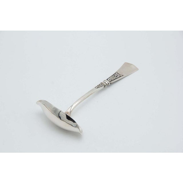 Plain Silver Sauce Spoon for Ambidextrous Users For Sale - Image 3 of 4