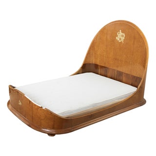 Art Deco Bed in Mahogany and Amboyn from Jules Leleu, 1923 For Sale