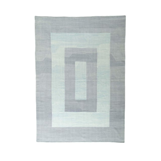 Handwoven Kilim Rug in Wool For Sale - Image 9 of 9