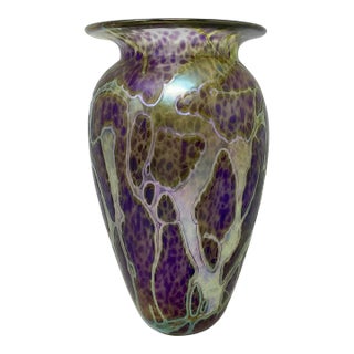 Robert Eickholt Art Glass Vase Signed and Dated on Bottom For Sale