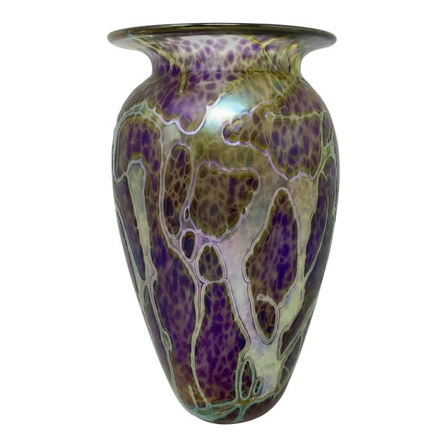 Robert Eickholt Art Glass Vase Signed and Dated on Bottom For Sale