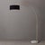 Mid-Century Modern 1960s Adjustable Morelli Floor Lamp - 92" Mid Century Modern Arc Lamp, Weathered Brass, White Marble Base, Black Linen Shade, Dimmable For Sale - Image 3 of 4