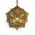 Vintage Indian brass pendant light is masterfully crafted, formed from a complex constellation of faceted, hand-pierced...