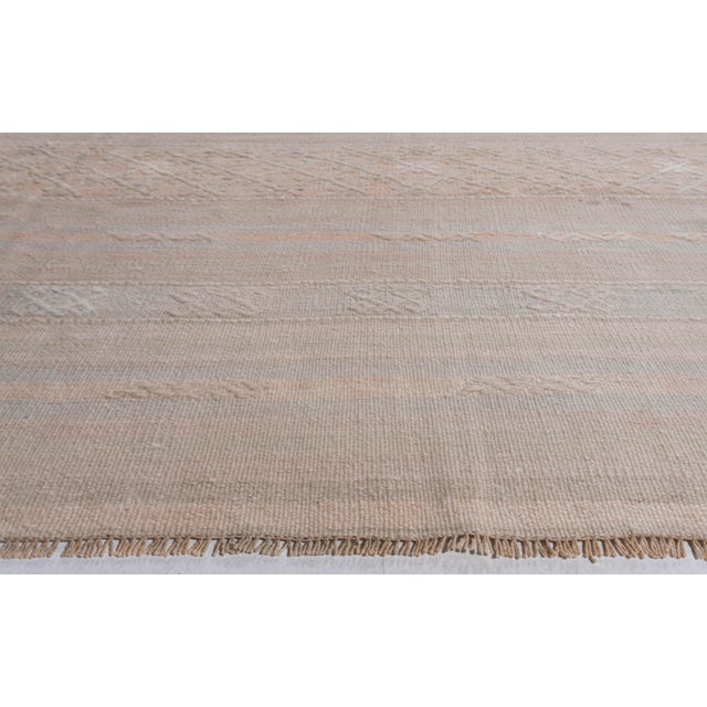 Vintage Circa 1940 Tan Turkish Kilim Flatweave Rug 5'1 X 10'11 For Sale - Image 10 of 12