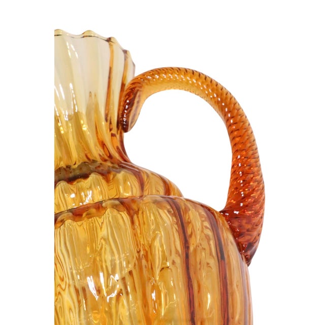 Glass Mid Century Decorative Art Glass Carafe by Empoli C 1960's For Sale - Image 7 of 13