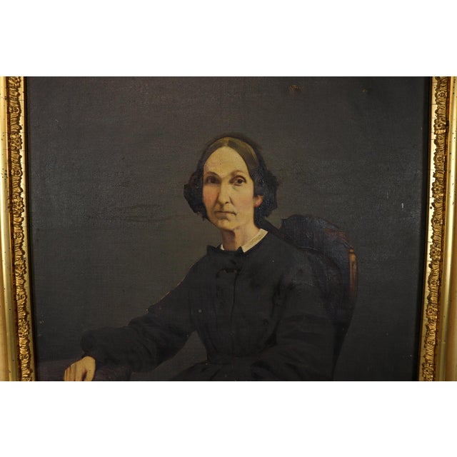 19th Century Victorian Oil Portrait Pendant Pair in Gilt Frames For Sale - Image 4 of 16