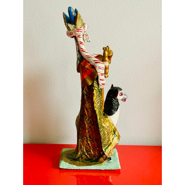 Hilario Mendivil 3 Wise Men Magi Nativity Mixed Media Figures 70s Cusco Peru 12” Tall For Sale - Image 9 of 12