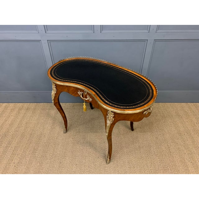 Victorian Kidney Shaped Rosewood Writing Table, 1870 For Sale - Image 13 of 16