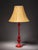 Late 20th Century Vintage Style Red Table Lamp With Beige Fabric Shade For Sale - Image 5 of 5