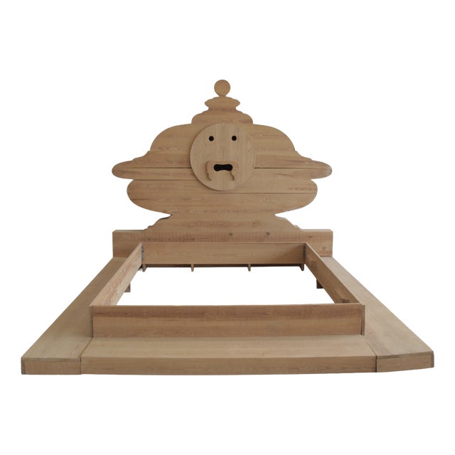 Bed with Headrest from Mario Ceroli, 1972 For Sale
