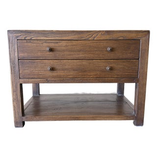 Nathalie Reclaimed Elm 2 Drawer Nightstand 36" - Chestnut For Sale