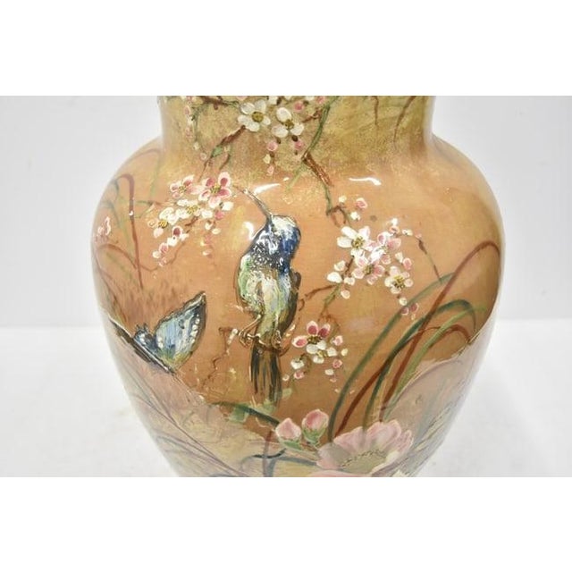 Large English Majolica Aesthetic Floor Vase For Sale In New York - Image 6 of 13