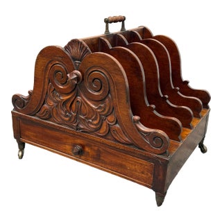 Canterbury Mahogany Magazine Rack, 19th Century For Sale