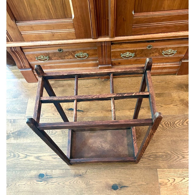Antique Oak Hand Made Stand for walking sticks and umbrellas. Early 20th century in good condition.