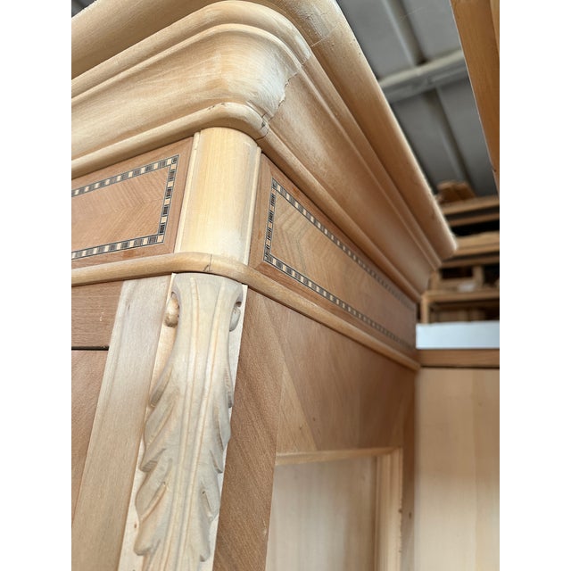 Walnut Cupboard With Cherry Inlays in Natural Raw Wood For Sale - Image 4 of 11