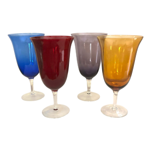 Multi Color Beverage Goblets, Set of 4