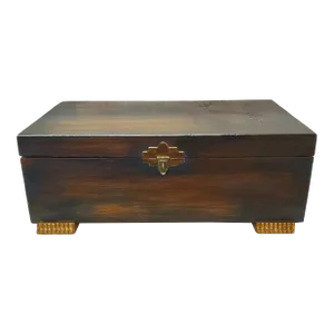 Late 20th Century Cedar Keepsake Box, Painted Blue