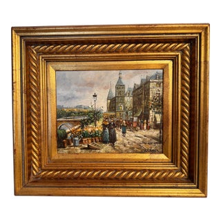 Parisian Flower Market on a Winter Day For Sale