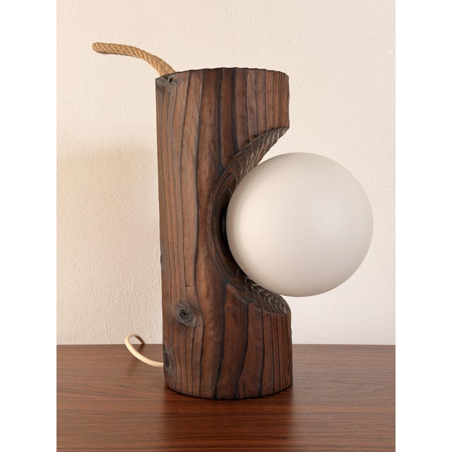 Brutalist Model 16 Wall Lamp in Pine and Opal Glass from Temde Leuchten, 1970s For Sale - Image 6 of 16