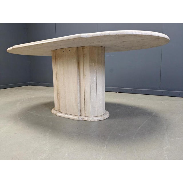 Stone Vintage Travertine Oval Dining Table, 1970s For Sale - Image 7 of 15
