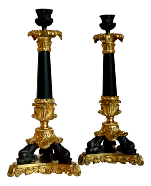 Antique French Charles X Candelabres, 1835, Set of 2