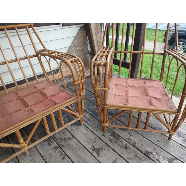 Wood 1970s Superior Reed and Ratton Lounge Set C1973 For Sale - Image 7 of 8