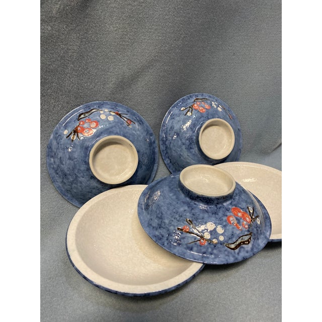 1980s Footed Stoneware Donburi Bowls- Set of 5 For Sale - Image 10 of 18