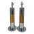 Pair of Modernist Polished Chrome and Cork Table Lamps For Sale
